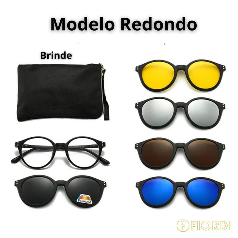 Óculos de Sol Multilente - 6 em 1 + Brinde Exclusivo