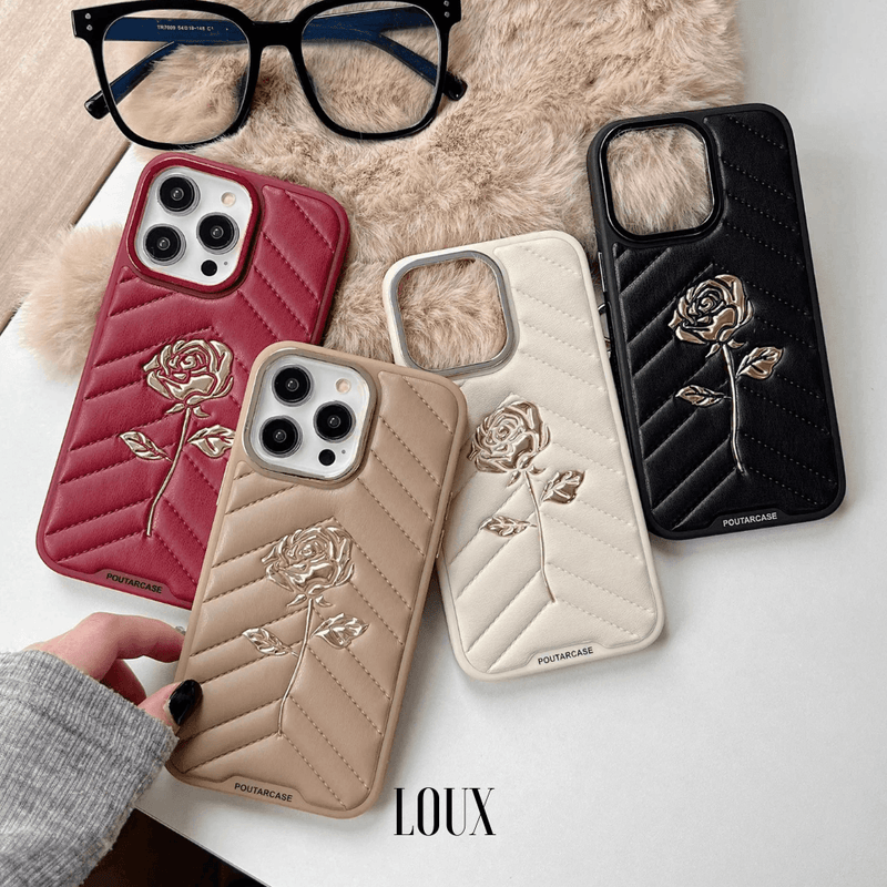 Capa RoseGold de Couro Para iPhone