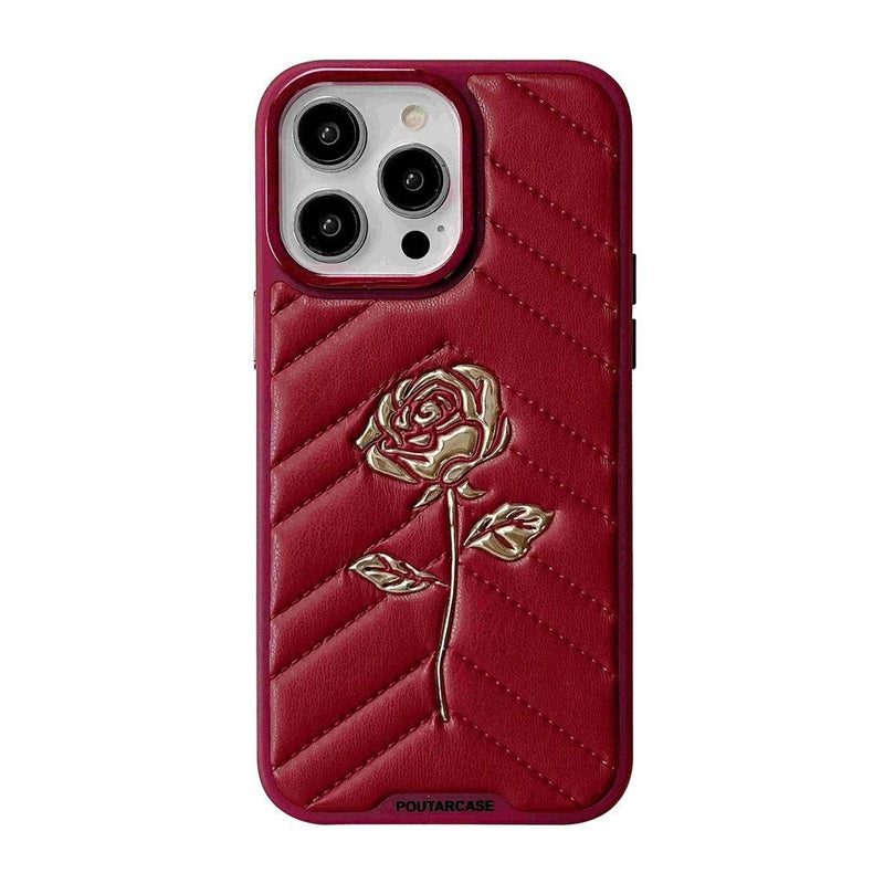 Capa RoseGold de Couro Para iPhone